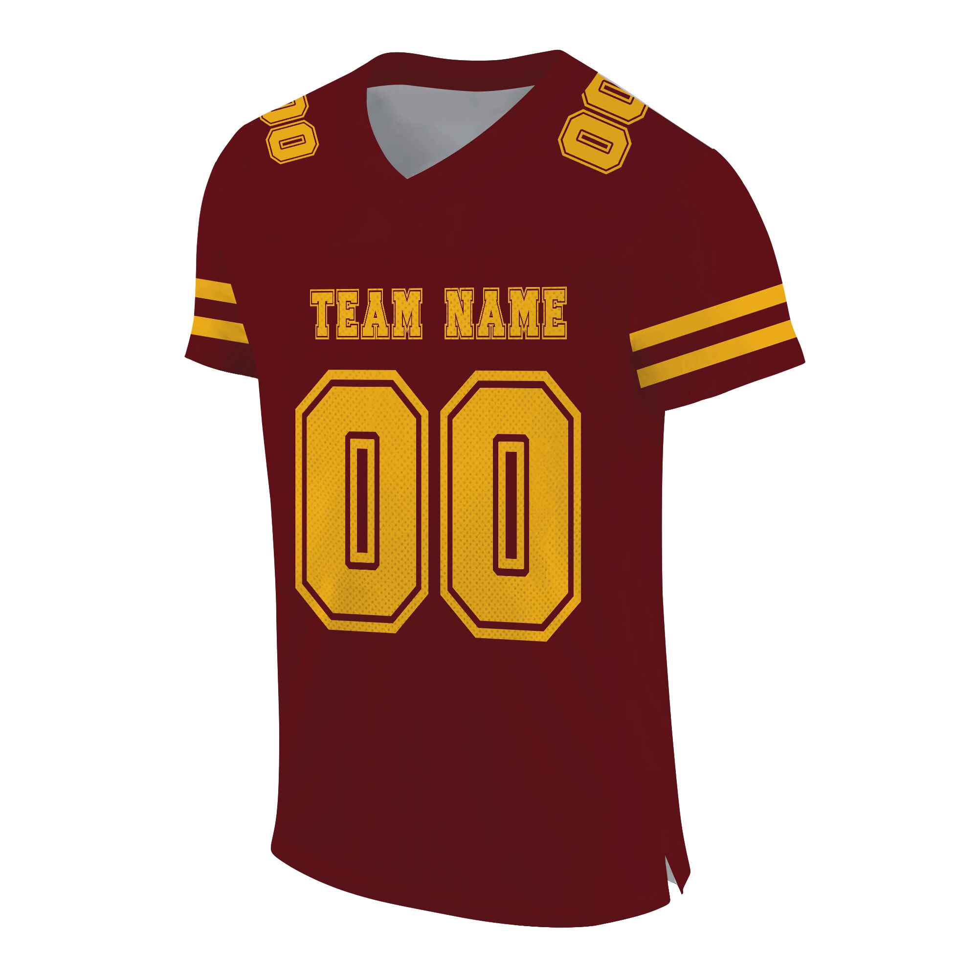 Custom Burgundy -Gold Mesh Authentic Football Jersey