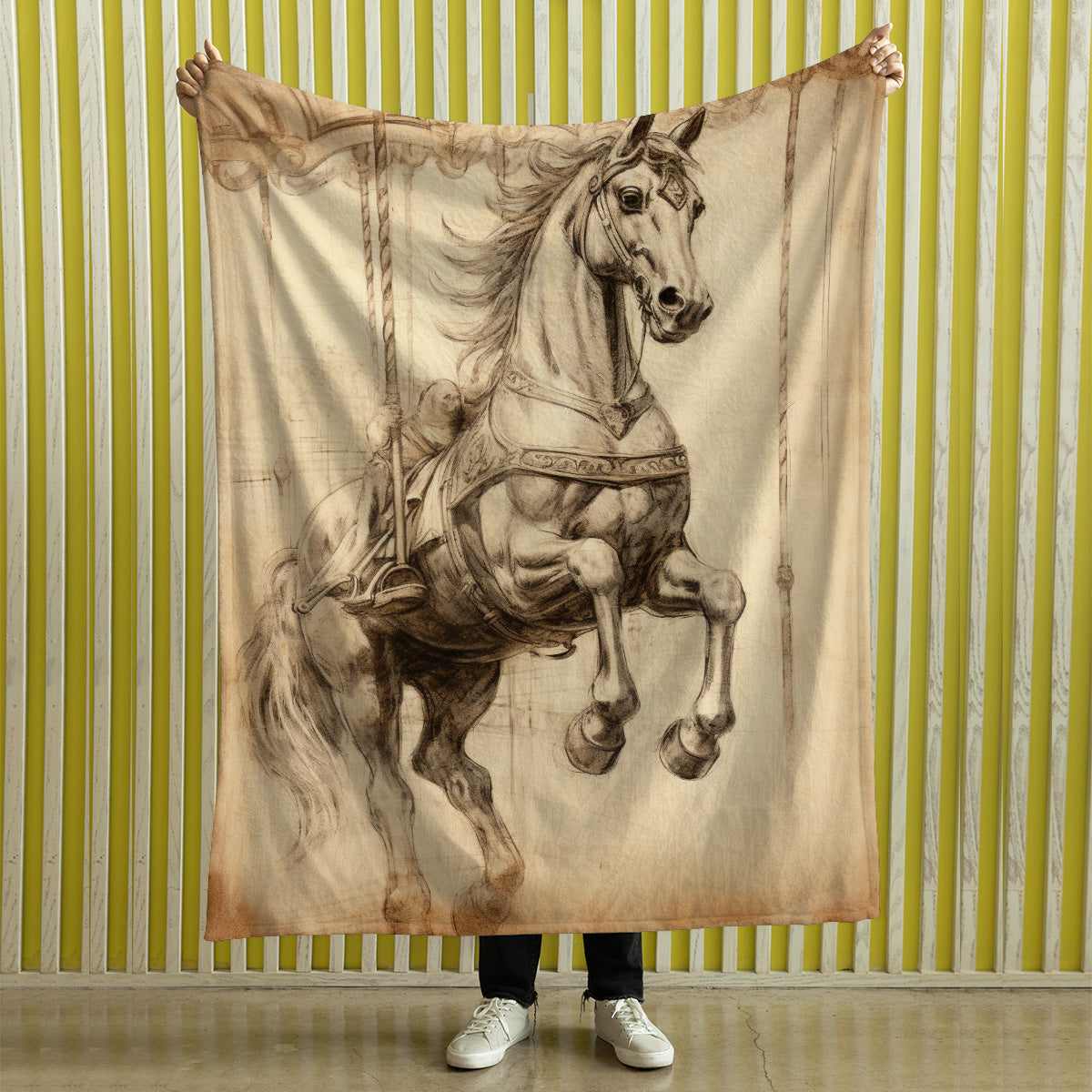 Vintage Horse Equestrian Ephemera Velveteen Plush Blanket Gift for Horse lover, Farm House Decor, Equine Art, Antique Horse Decor, Equestrian Gifts 08