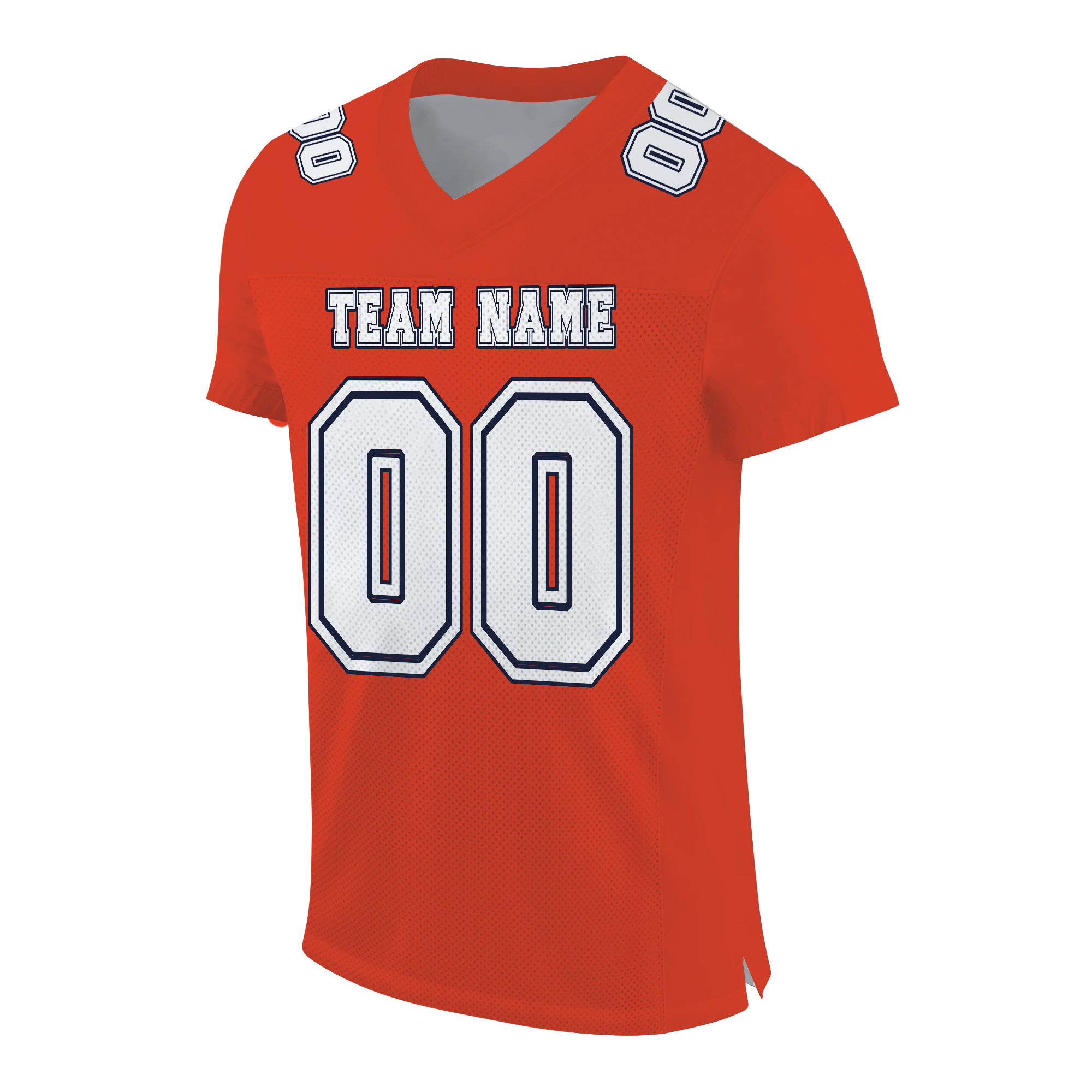 Custom Orange White-Navy Mesh Authentic Football Jersey