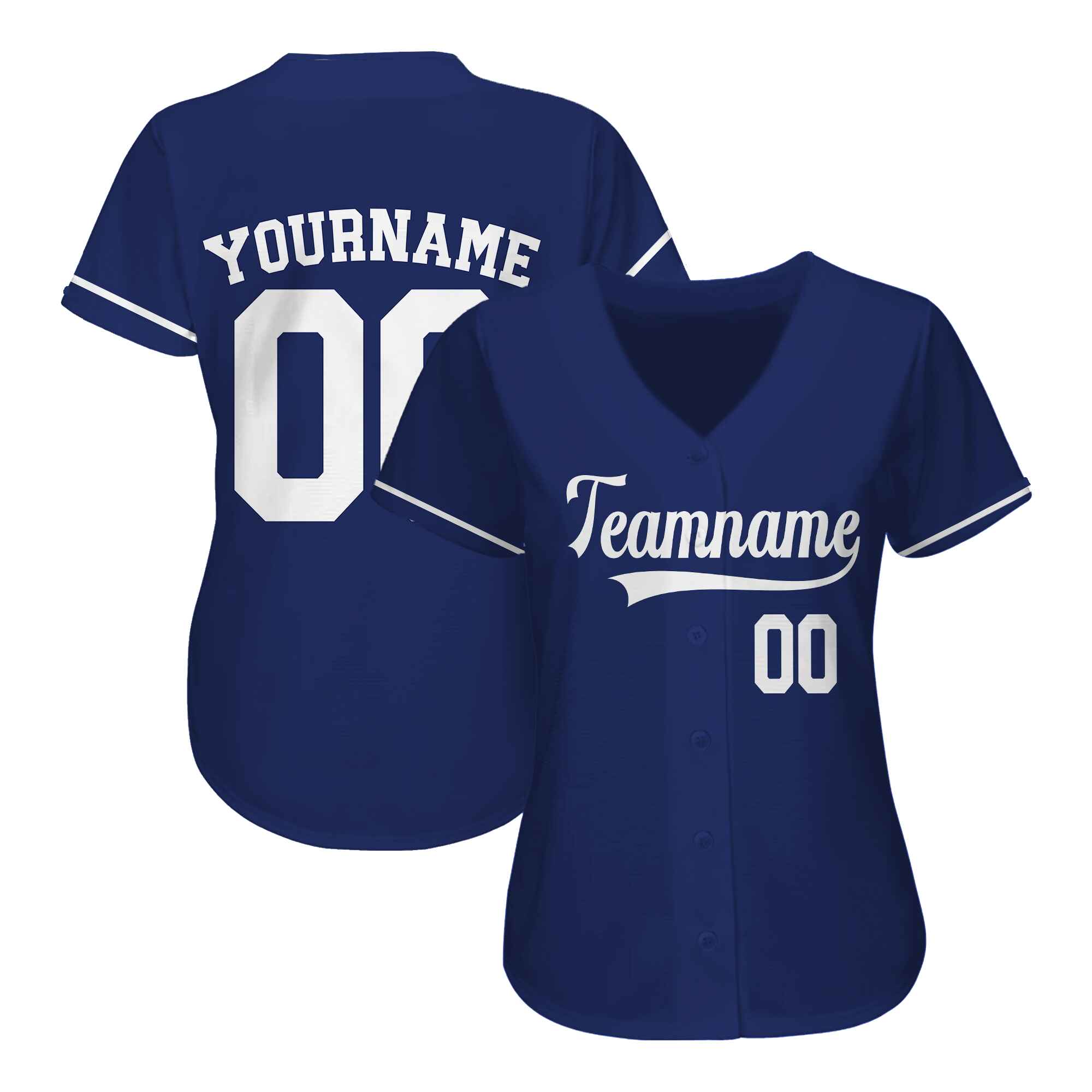 Custom Navy White Baseball Jersey