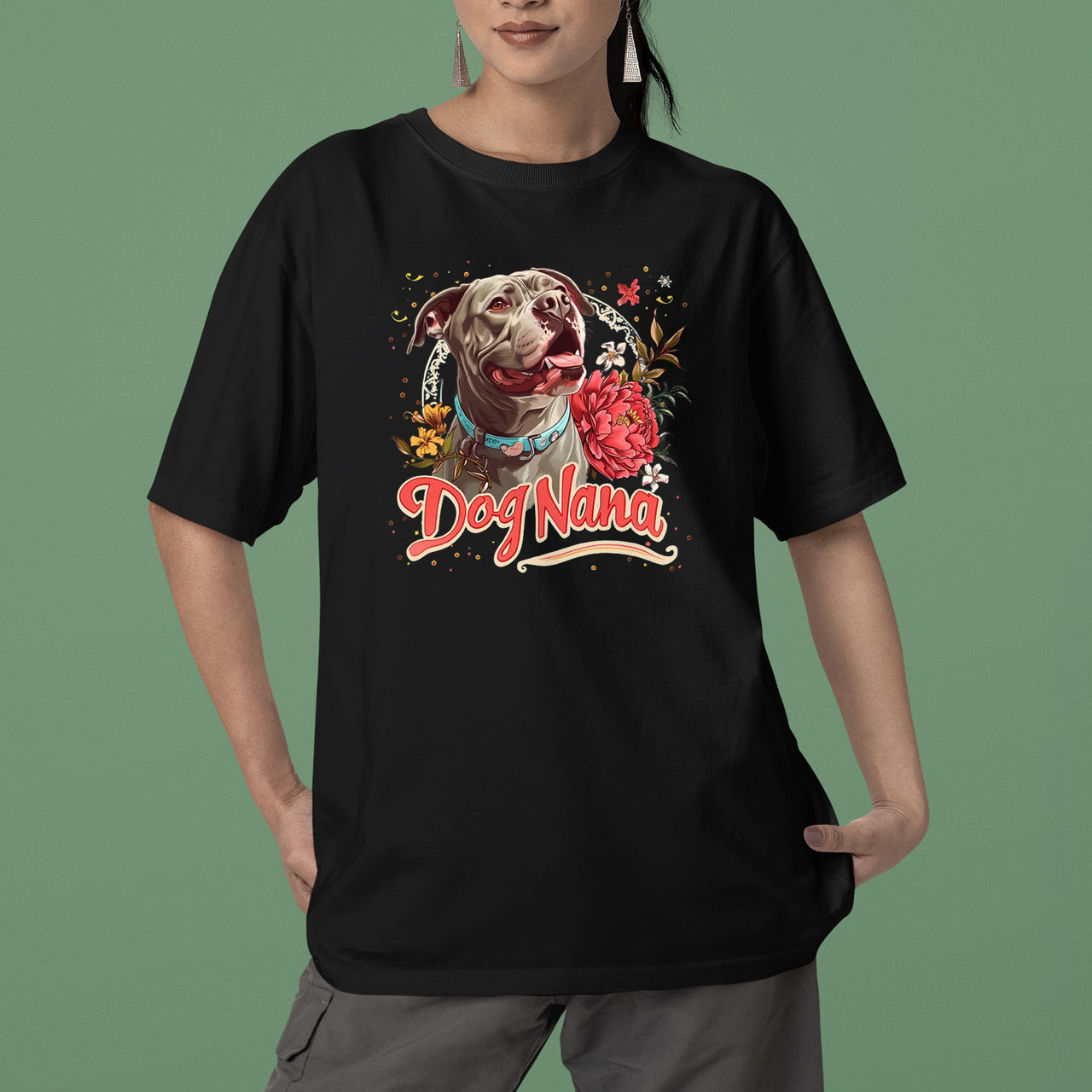 Pit Pull Dog T-shirt, Pet Lover Shirt, Dog Lover Shirt, Dog Nana  T-Shirt, Dog Owner Shirt, Gift For Dog Grandma, Funny Dog Shirts, Women Dog T-Shirt, Mother's Day Gift, Dog Lover Wife Gifts, Dog Shirt 01