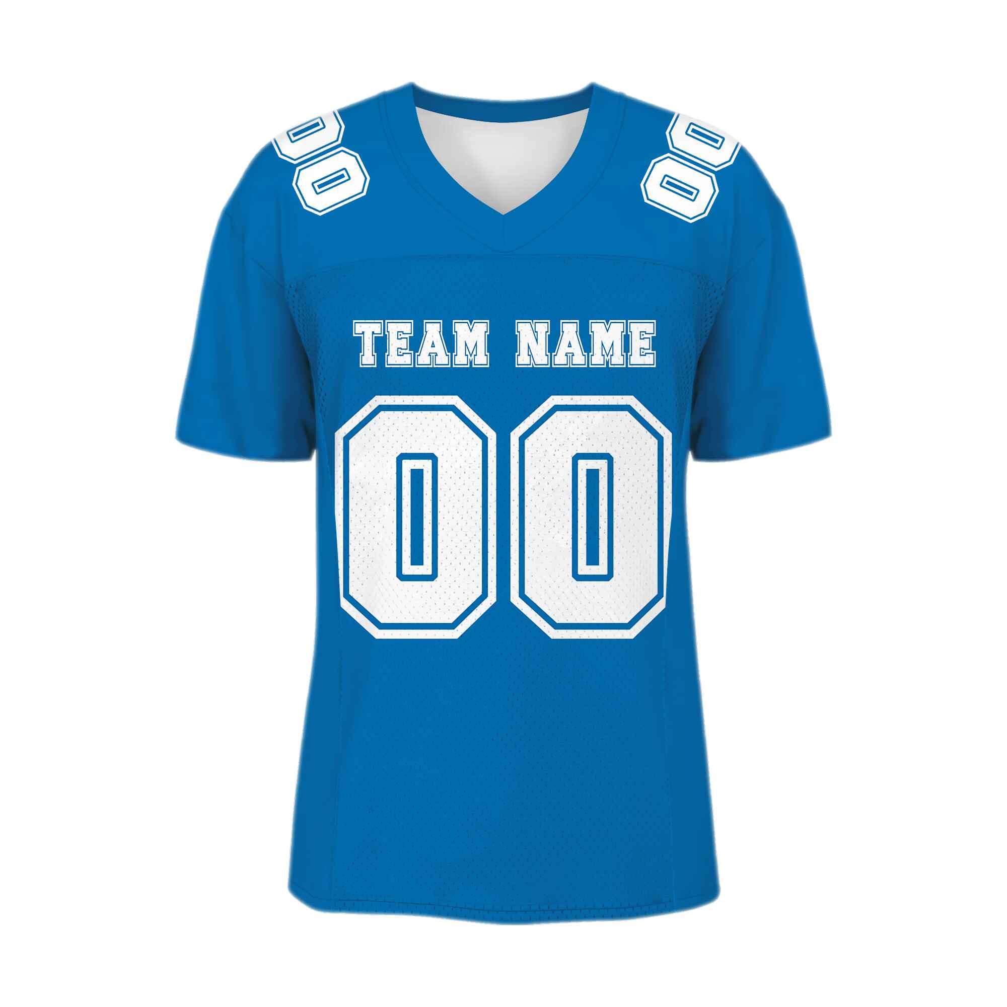 Custom Powder Blue White Mesh Authentic Football Jersey