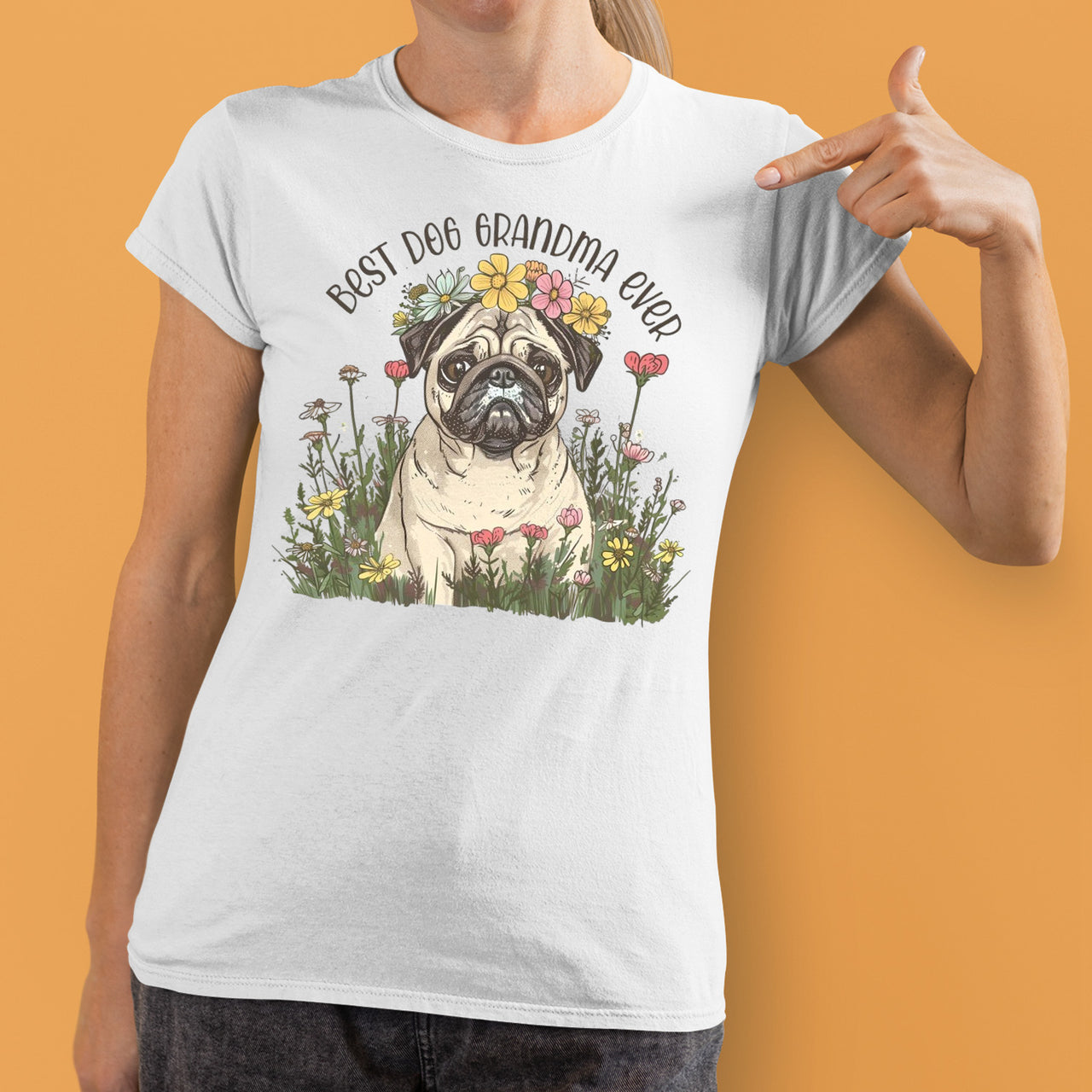 Pug Dog T-shirt, Pet Lover Shirt, Dog Lover Shirt, Best Dog Grandma Ever T-Shirt, Dog Owner Shirt, Gift For Dog Grandma, Funny Dog Shirts, Women Dog T-Shirt, Mother's Day Gift, Dog Lover Wife Gifts, Dog Shirt