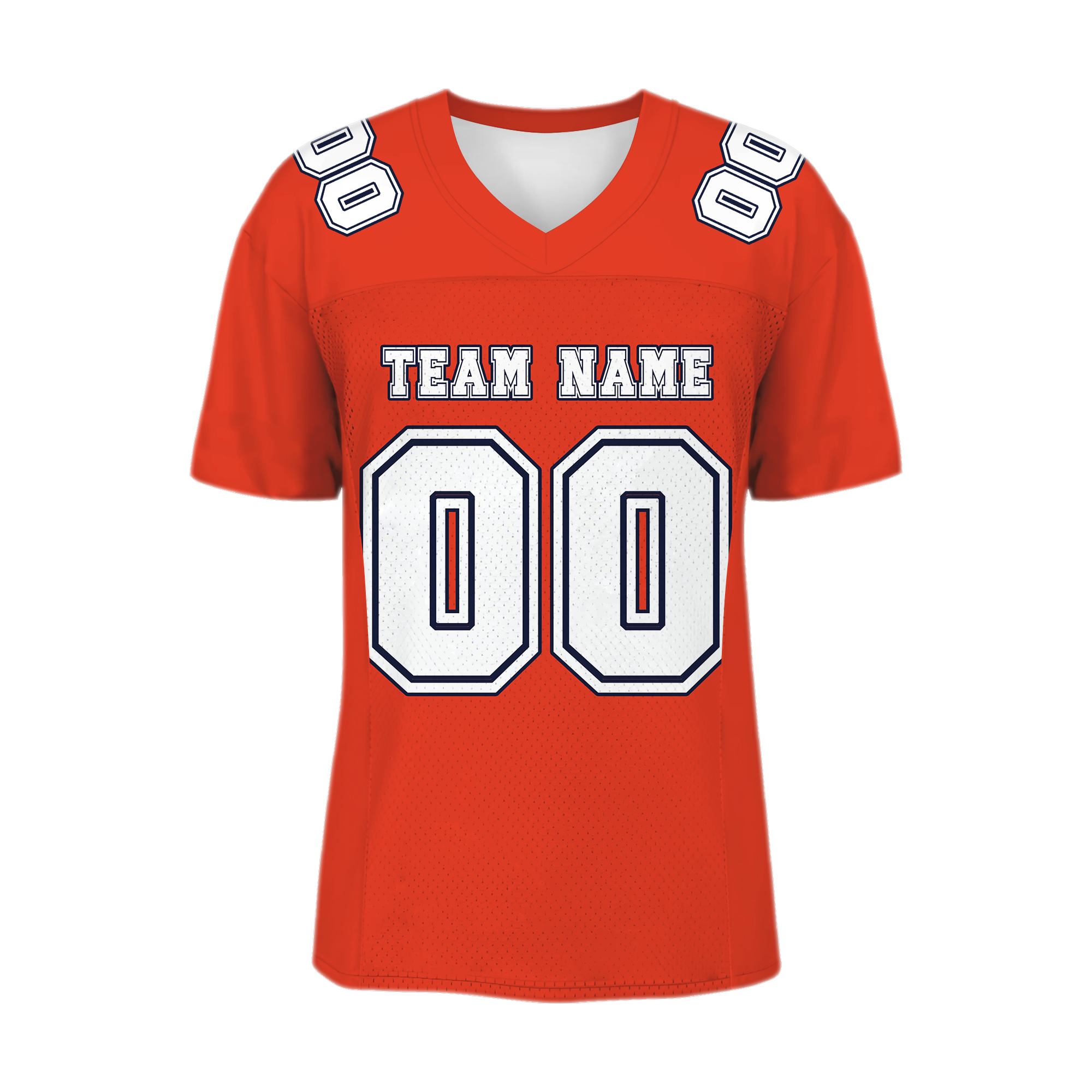Custom Orange White-Navy Mesh Authentic Football Jersey