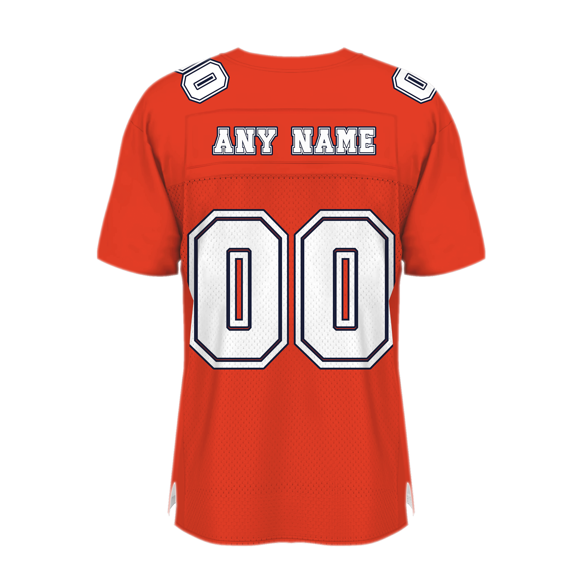 Custom Orange White-Navy Mesh Authentic Football Jersey