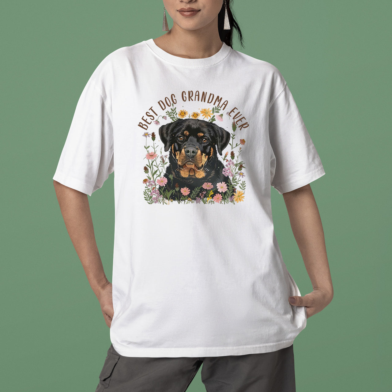 Rottweiler Dog T-shirt, Pet Lover Shirt, Dog Lover Shirt, Best Dog Grandma Ever T-Shirt, Dog Owner Shirt, Gift For Dog Grandma, Funny Dog Shirts, Women Dog T-Shirt, Mother's Day Gift, Dog Lover Wife Gifts, Dog Shirt