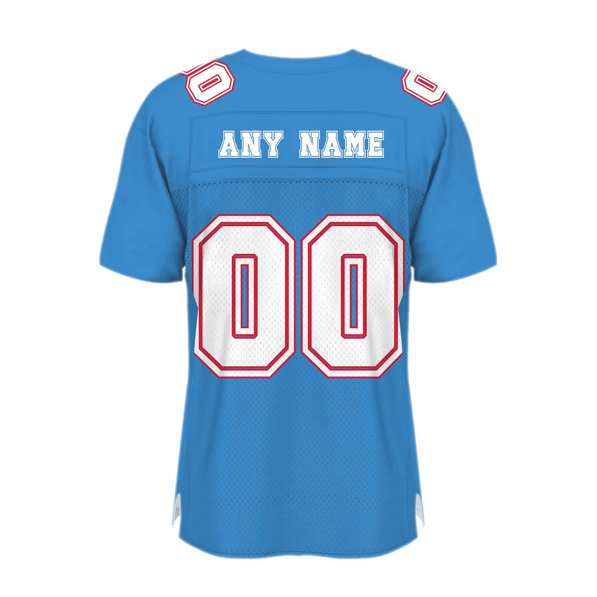 Custom Blue White-Red Mesh Authentic Football Jersey