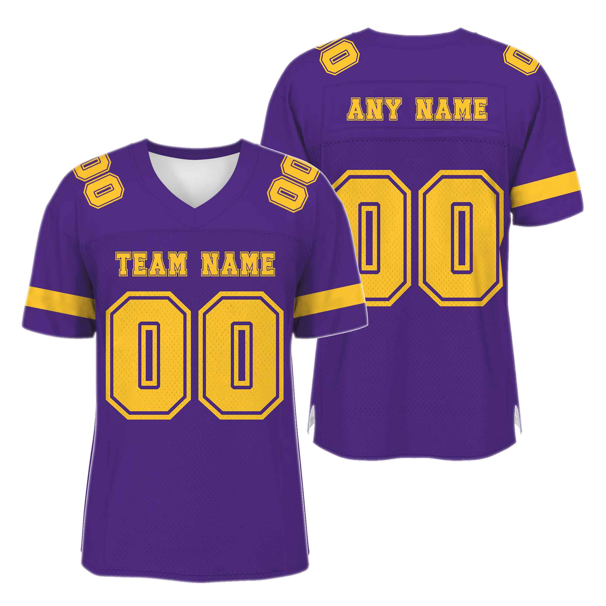 Custom Purple Gold Mesh Authentic Football Jersey