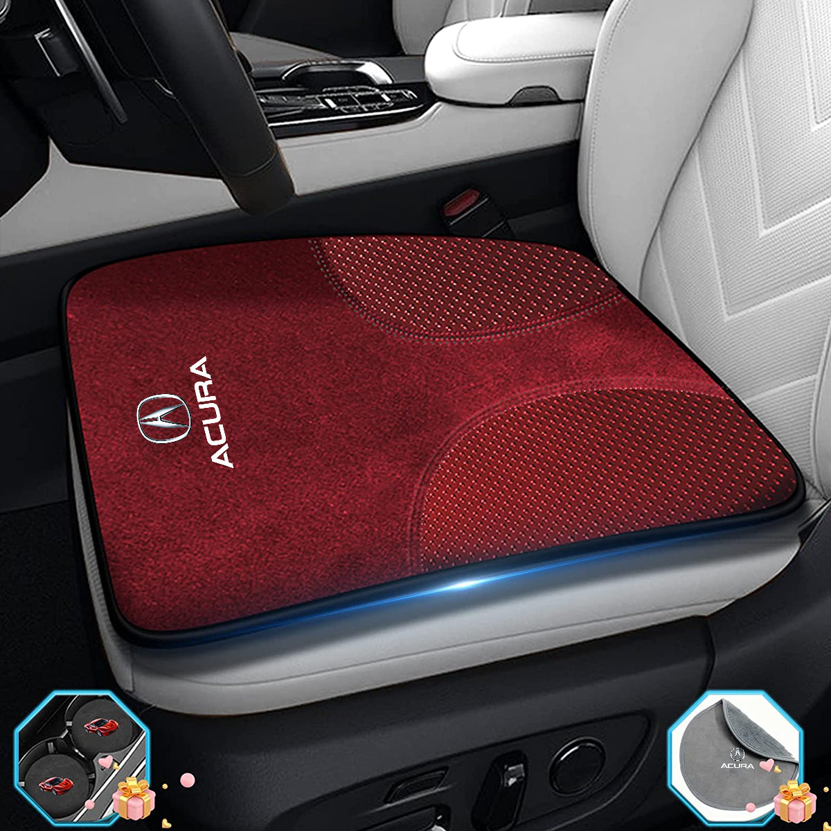 Car Seat Cushion, Custom Fit For Your Cars, Double Sided Seat Cushion, Breathable Suede + Ice Silk Car Seat Cushion, Comfort Seat Covers Cushion AC19979