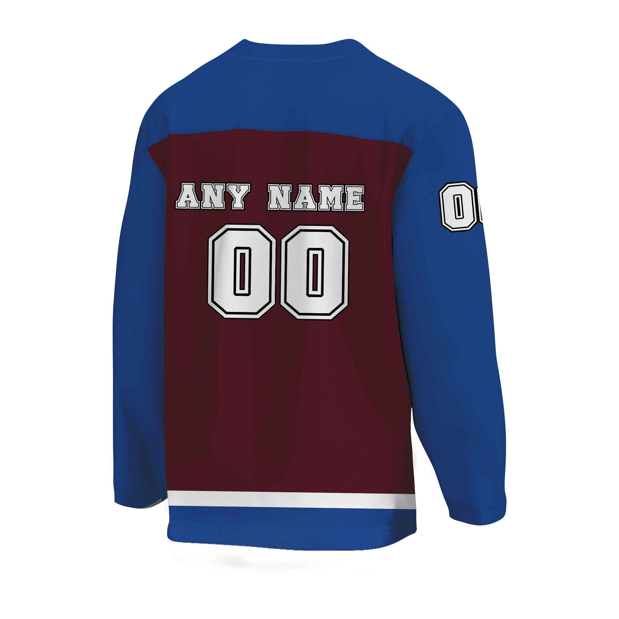 Custom Burgundy Blue -White Hockey Jersey