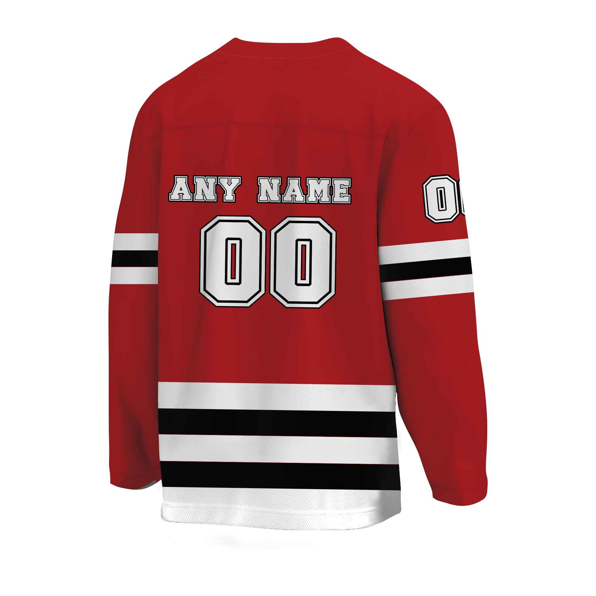 Custom Red White-Black Hockey Jersey