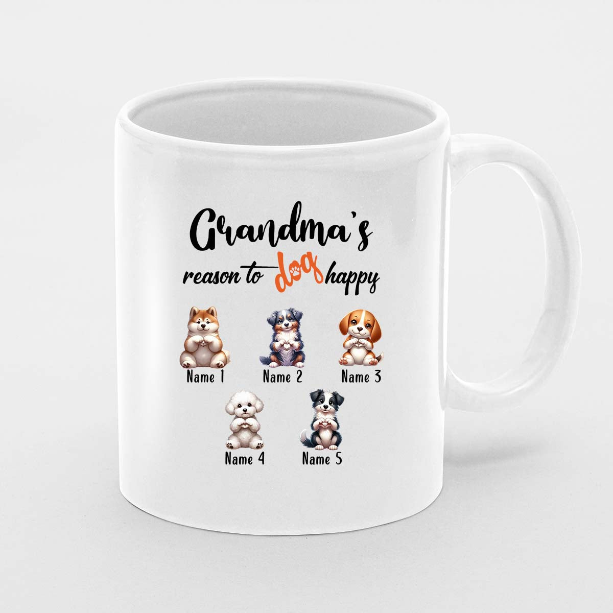 Personalised Mother's Day Mug, Nanny Gift, Best Nan Mug, Mummy Mug, Personalised Mug, New Nanny Mug , First Mothers Day, New Mum Gift, Grandma's Reason To Dog Happy