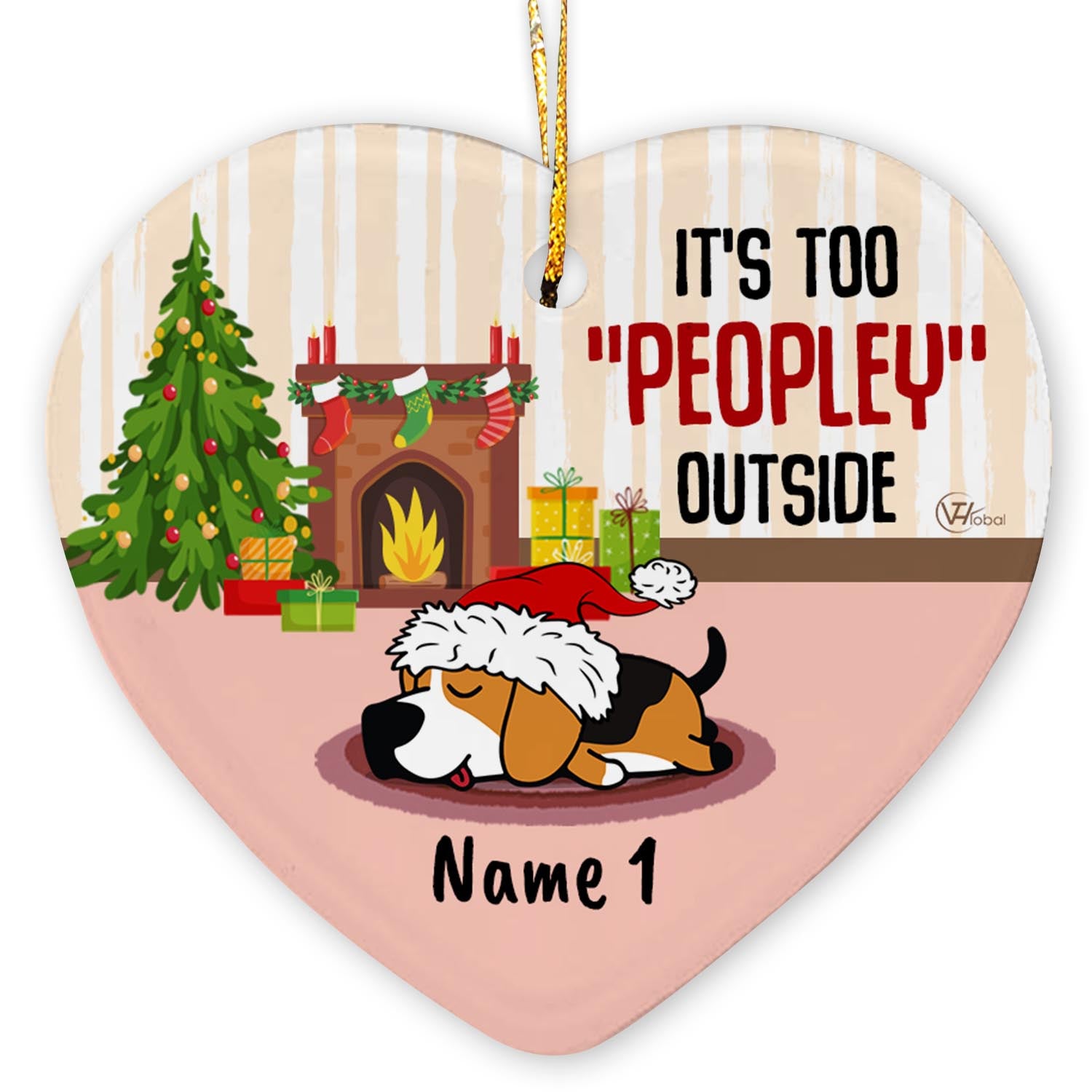 It's Too Peopley Outside Personalized Custom Christmas Premium Ceramic Ornaments Gift For Family, Christmas Holiday