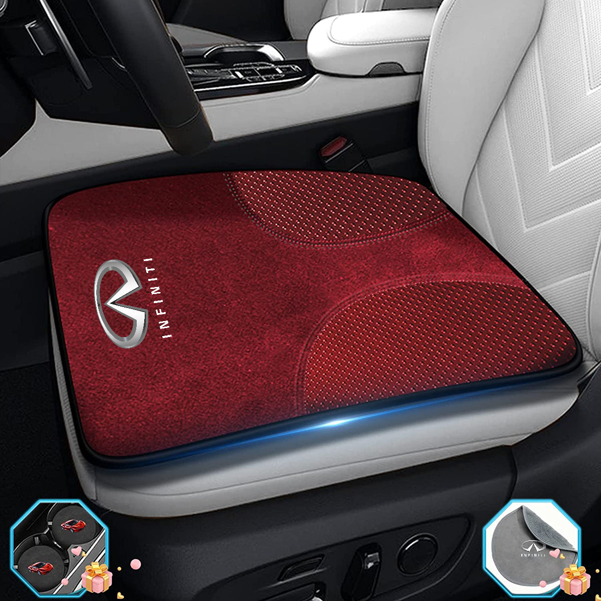 Car Seat Cushion, Custom Fit For Your Cars, Double Sided Seat Cushion, Breathable Suede + Ice Silk Car Seat Cushion, Comfort Seat Covers Cushion IN19979