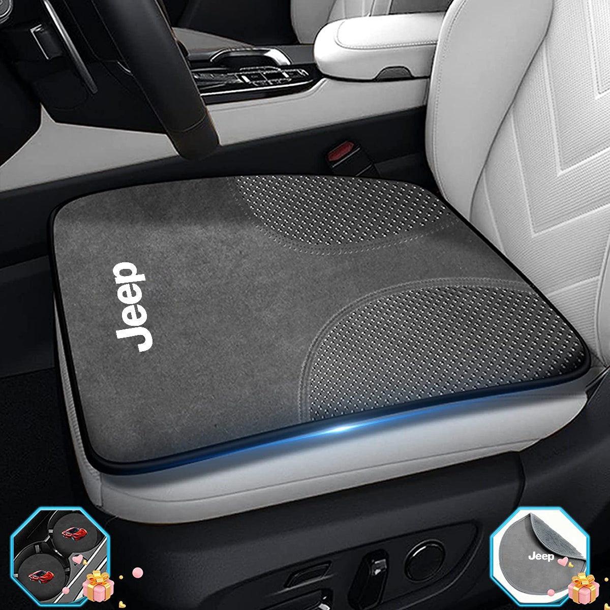 Car Seat Cushion, Custom Fit For Your Cars, Double Sided Seat Cushion, Breathable Suede + Ice Silk Car Seat Cushion, Comfort Seat Covers Cushion JE19979