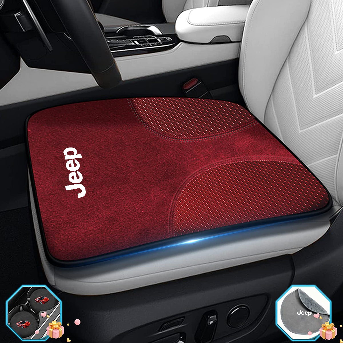Car Seat Cushion, Custom Fit For Your Cars, Double Sided Seat Cushion, Breathable Suede + Ice Silk Car Seat Cushion, Comfort Seat Covers Cushion JE19979
