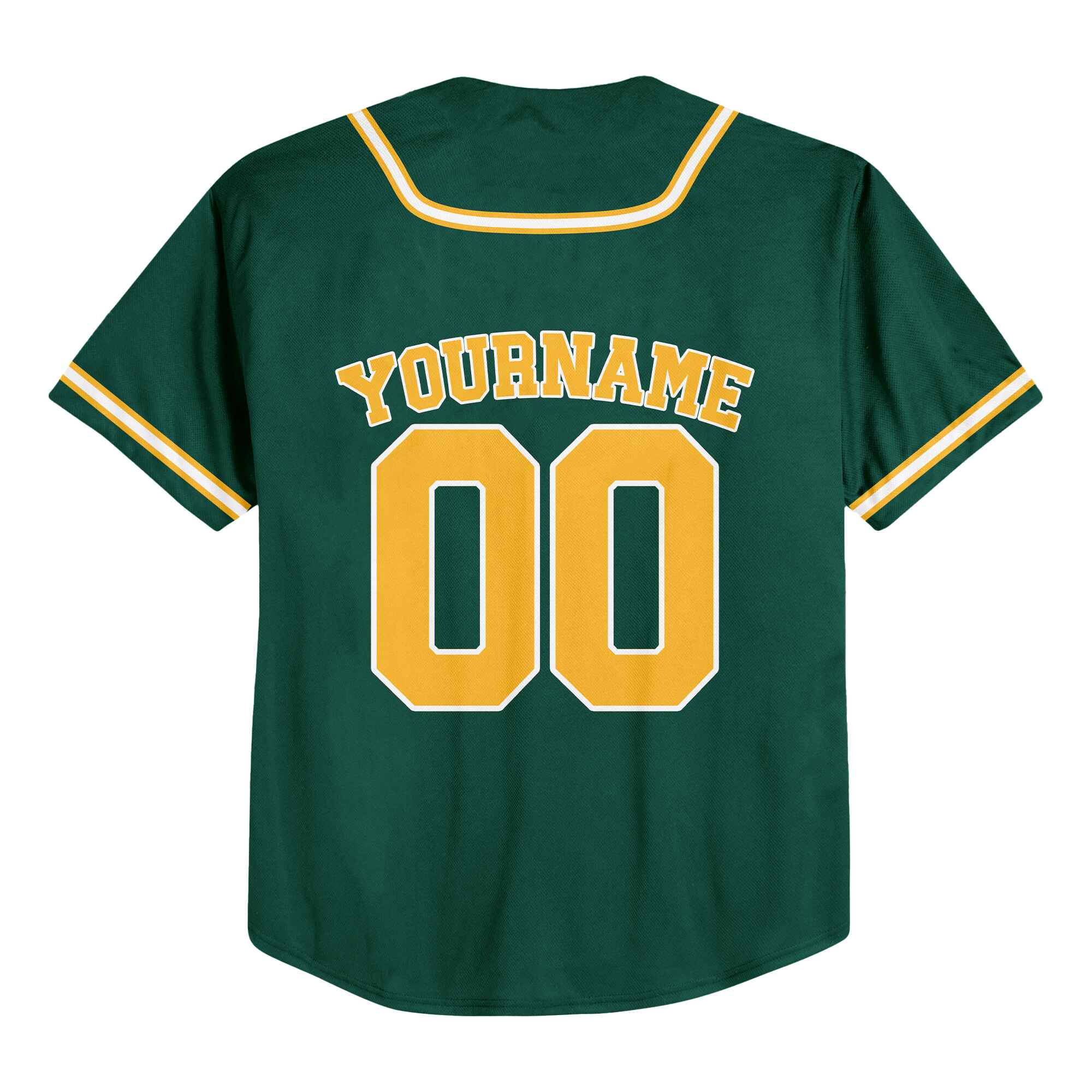 Custom Green White-Gold Authentic Baseball Jersey