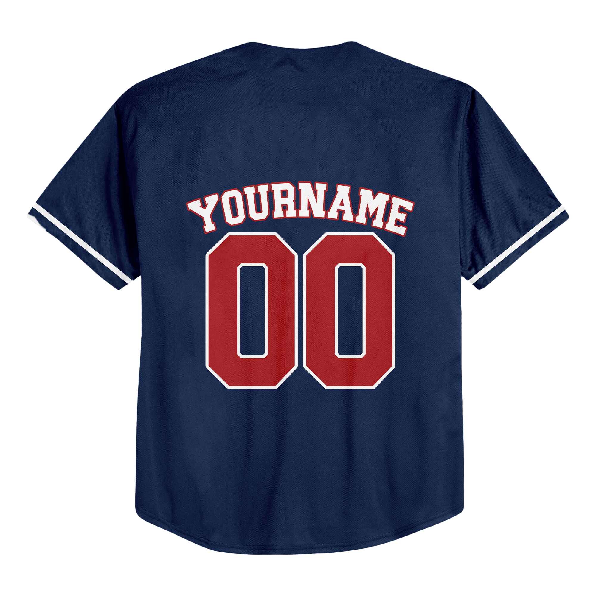 Custom Navy Red-White Authentic Baseball Jersey