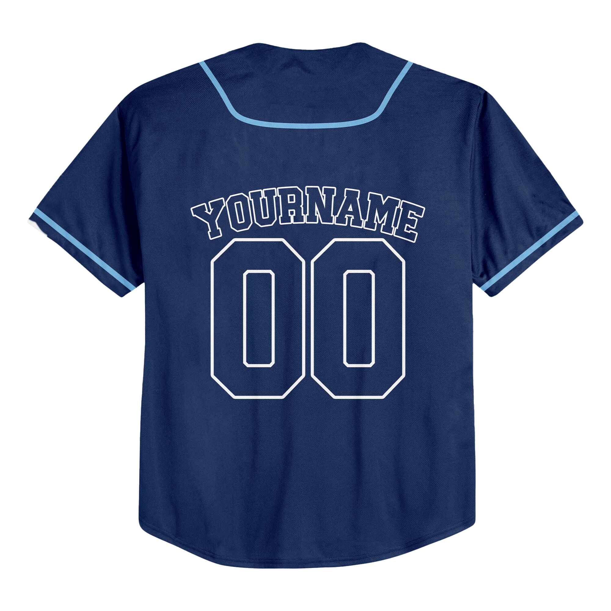 Custom Navy White-Light Blue Authentic Baseball Jersey