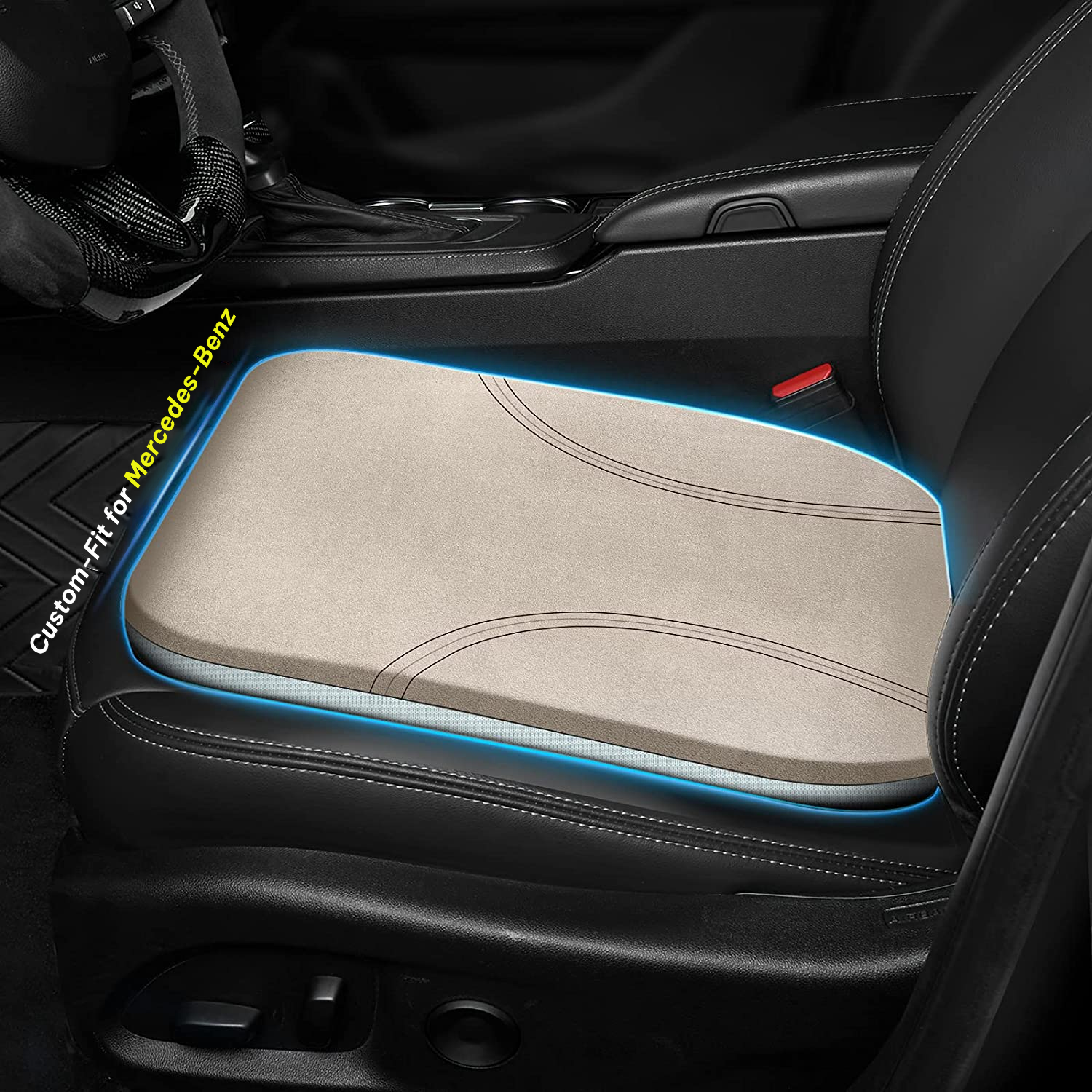 Car Seat Cushion, Custom Fit For Car, Car Memory Foam Seat Cushion, Heightening Seat Cushion, Seat Cushion for Car and Office Chair WAMB224