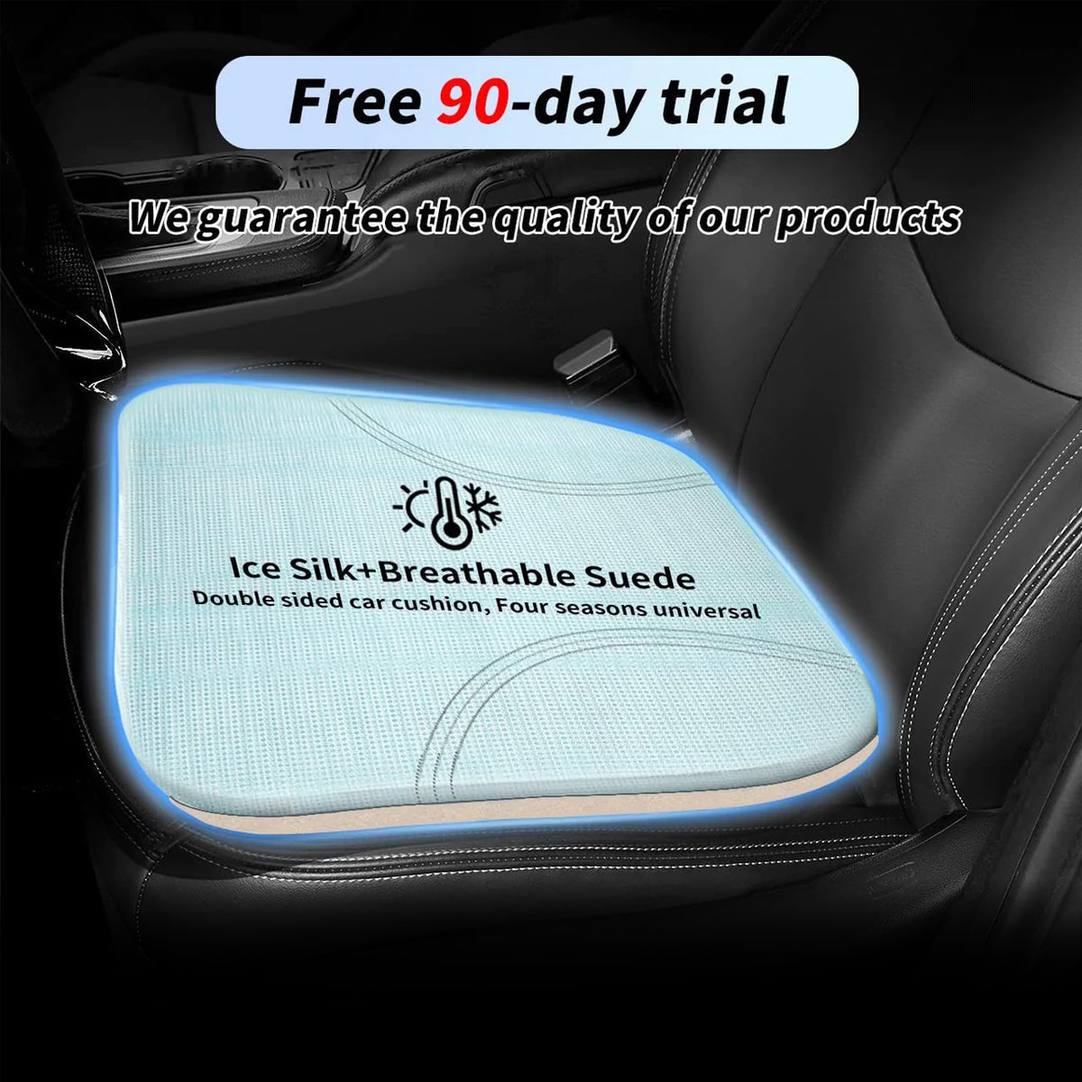 Car Seat Cushion, Custom Fit For Your Cars, Double Sided Seat Cushion, Breathable Suede + Ice Silk Car Seat Cushion, Comfort Seat Covers Cushion IN19979