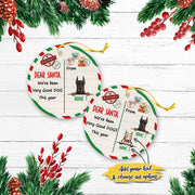 Dog Christmas Santa Benelux Personalized Custom Christmas Premium Ceramic Ornaments Gift For Family, Christmas Holiday