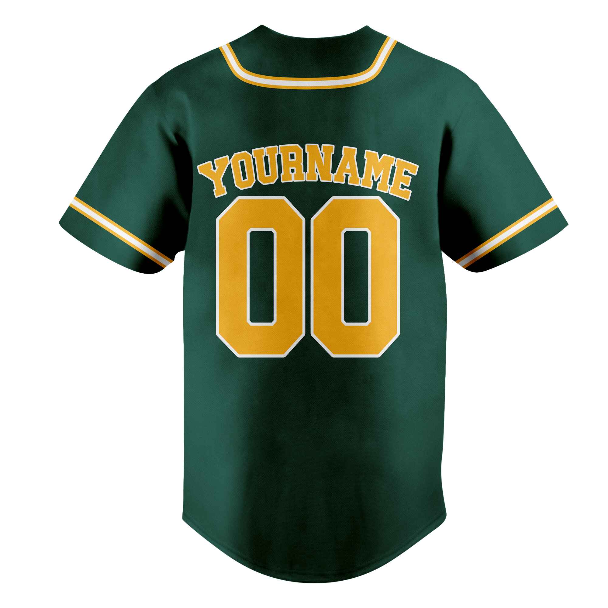 Custom Green White-Gold Authentic Baseball Jersey
