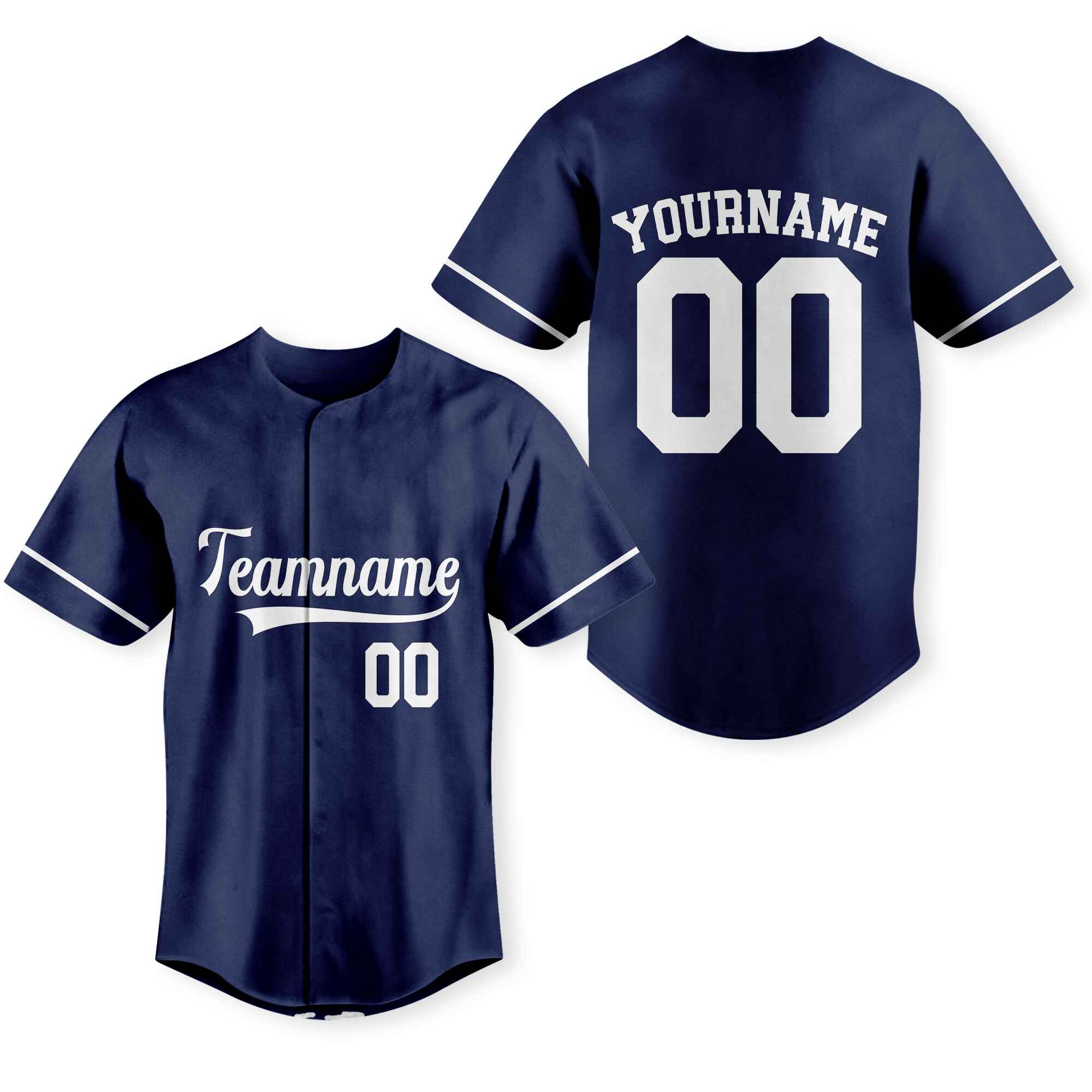 Custom Navy White Baseball Jersey