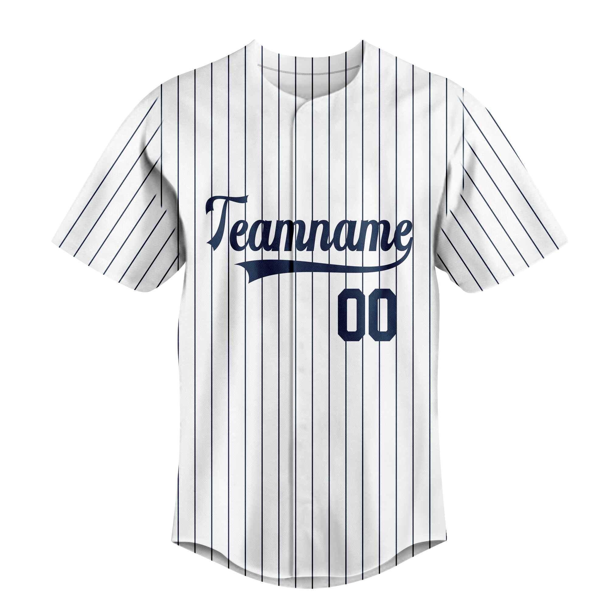 Custom White Navy Pinstripe Navy Authentic Baseball Jersey