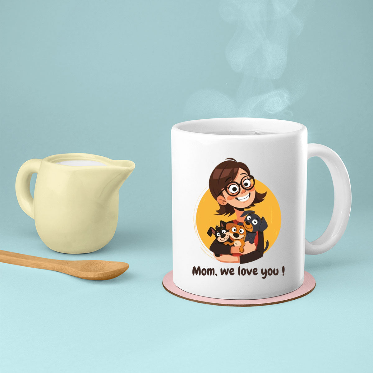 We Love mom, Mom Birthday Gift For Mom Gift, Mothers Day Gift From Daughter Son Kids, Mom Mug, Mom Coffee Mug, Mommy Funny Christmas Stick Personalized