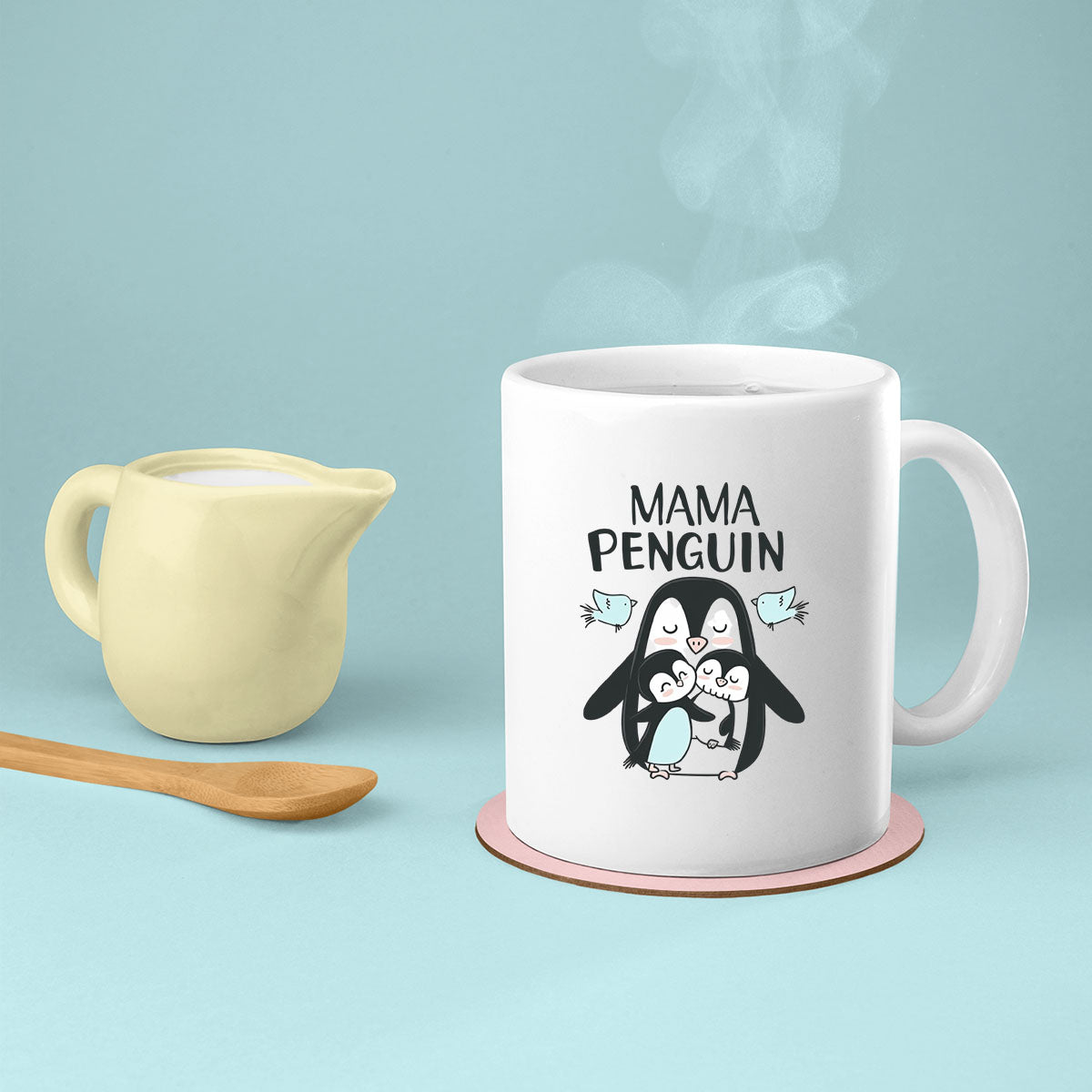 Mom Birthday Gift For Mom Gift, Mothers Day Gift From Daughter Son Kids, Mom Mug, Mom Coffee Mug, Mommy Funny Christmas Stick Personalized, Mama Penguin