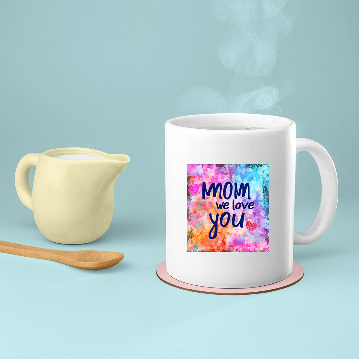 Mom Birthday Gift For Mom Gift, Mothers Day Gift From Daughter Son Kids, Mom Mug, Mom Coffee Mug, Mommy Funny Christmas Stick Personalized, Text Love Mom Watercolor