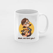 We Love mom, Mom Birthday Gift For Mom Gift, Mothers Day Gift From Daughter Son Kids, Mom Mug, Mom Coffee Mug, Mommy Funny Christmas Stick Personalized
