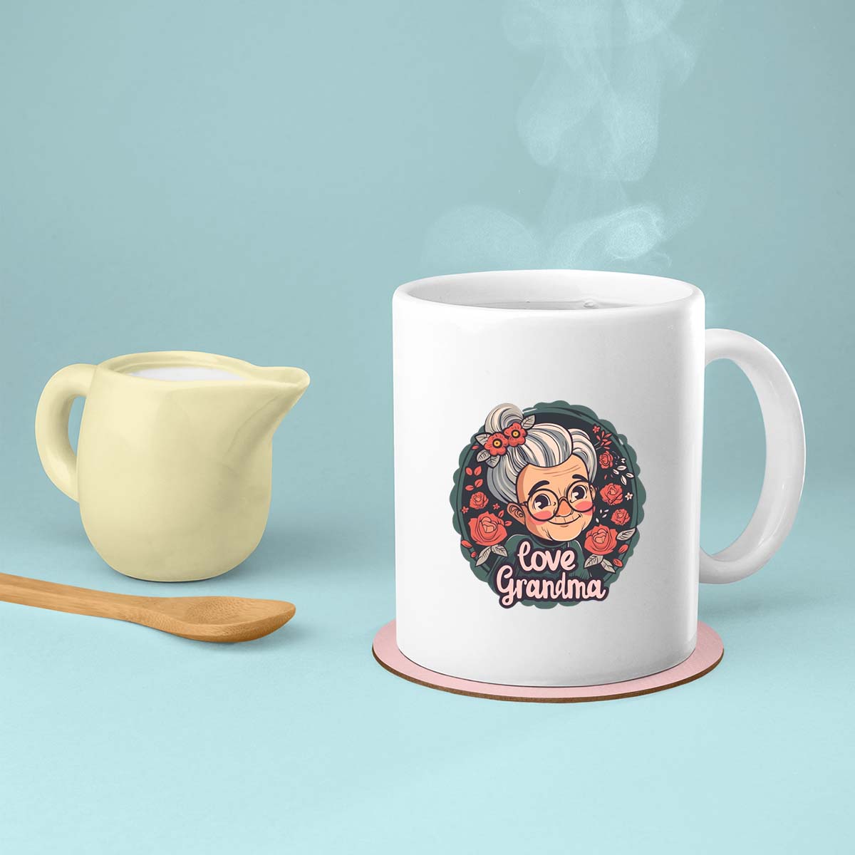 Grandma Mug, Grandma Gift For Grandma Birthday Gift Personalized Grandma Coffee Cup, Mothers Day Gift From Granddaughter Grandson, Love Grandma 1