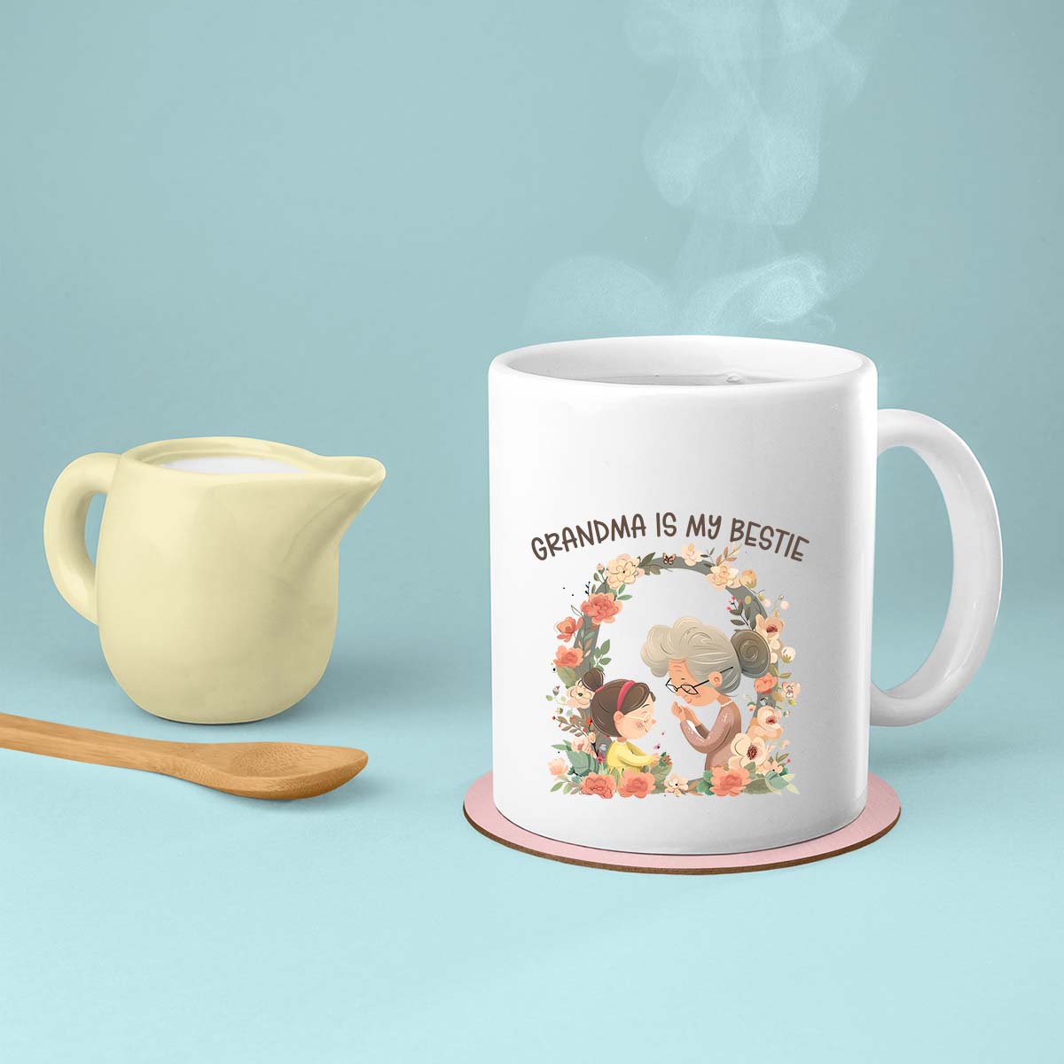 Grandma Mug, Grandma Gift For Grandma Birthday Gift Personalized Grandma Coffee Cup, Mothers Day Gift From Granddaughter Grandson, Love Grandma