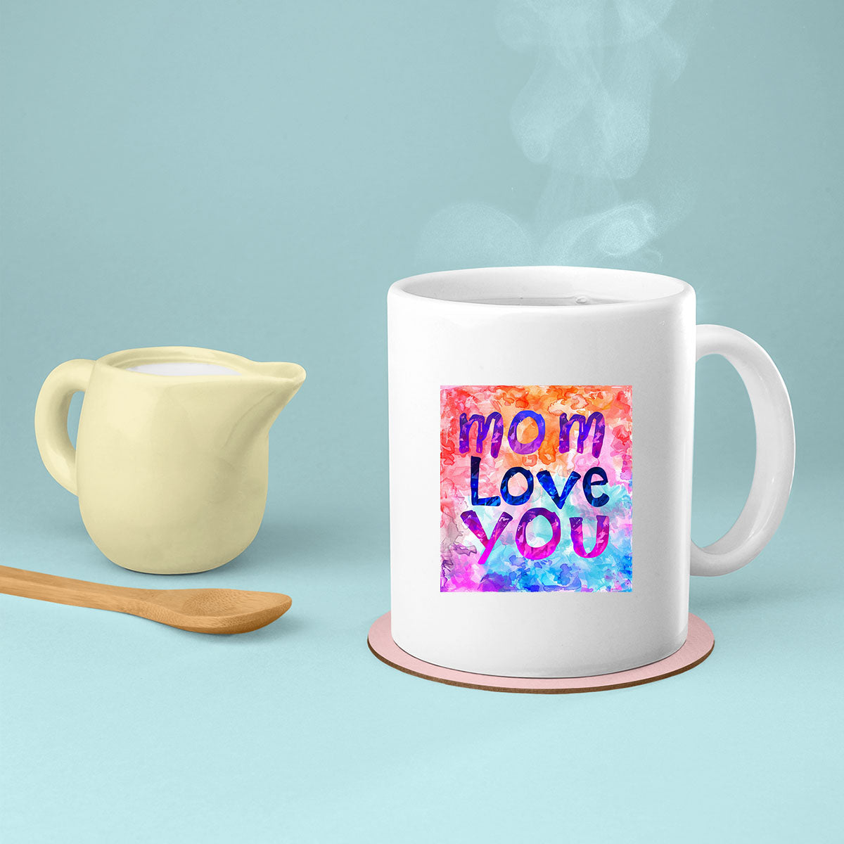 Mom Birthday Gift For Mom Gift, Mothers Day Gift From Daughter Son Kids, Mom Mug, Mom Coffee Mug, Mommy Funny Christmas Stick Personalized, Text Love Mom Watercolor