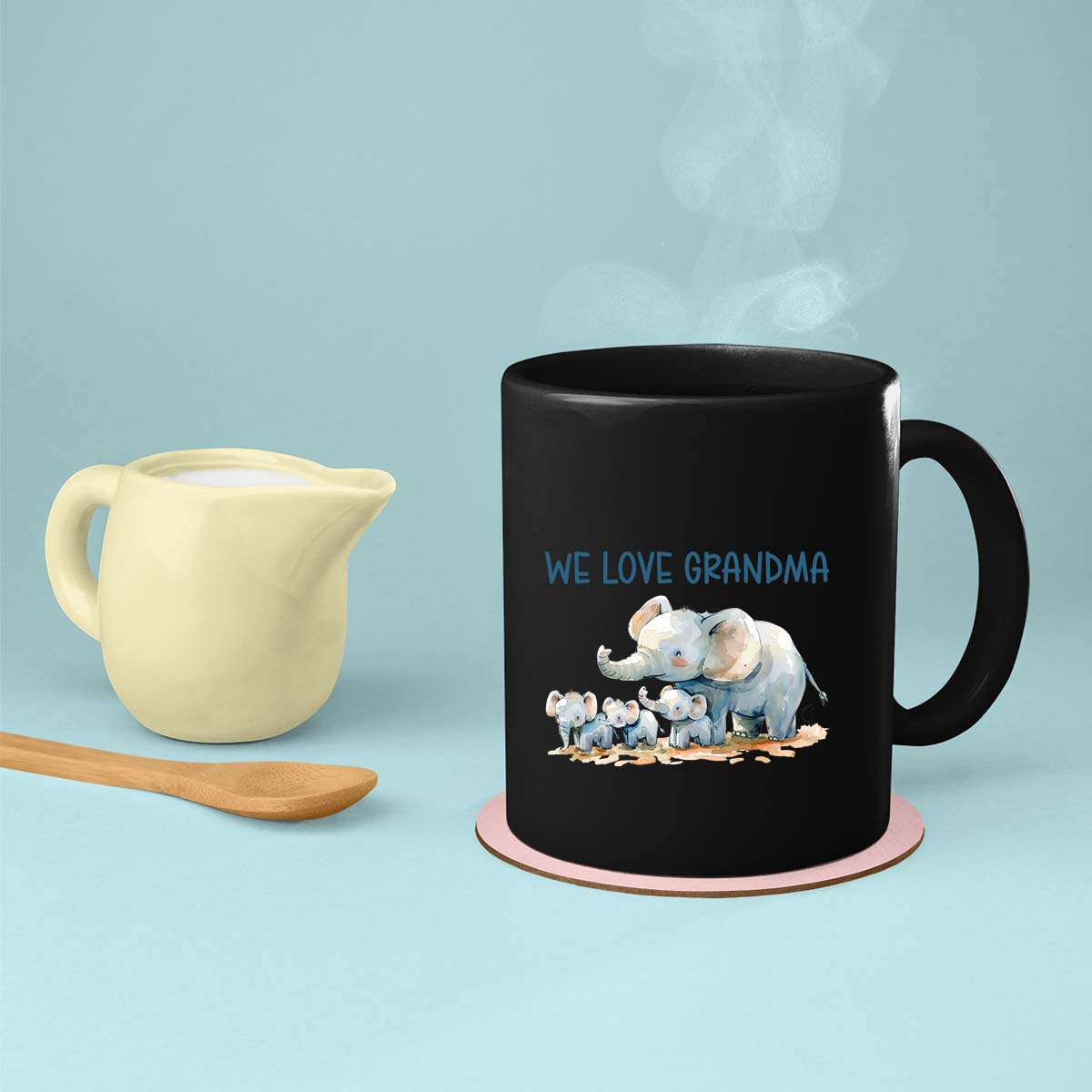 Grandma Mug, Grandma Gift For Grandma Birthday Gift Personalized Grandma Coffee Cup, Mothers Day Gift From Granddaughter Grandson, Mom Elephant