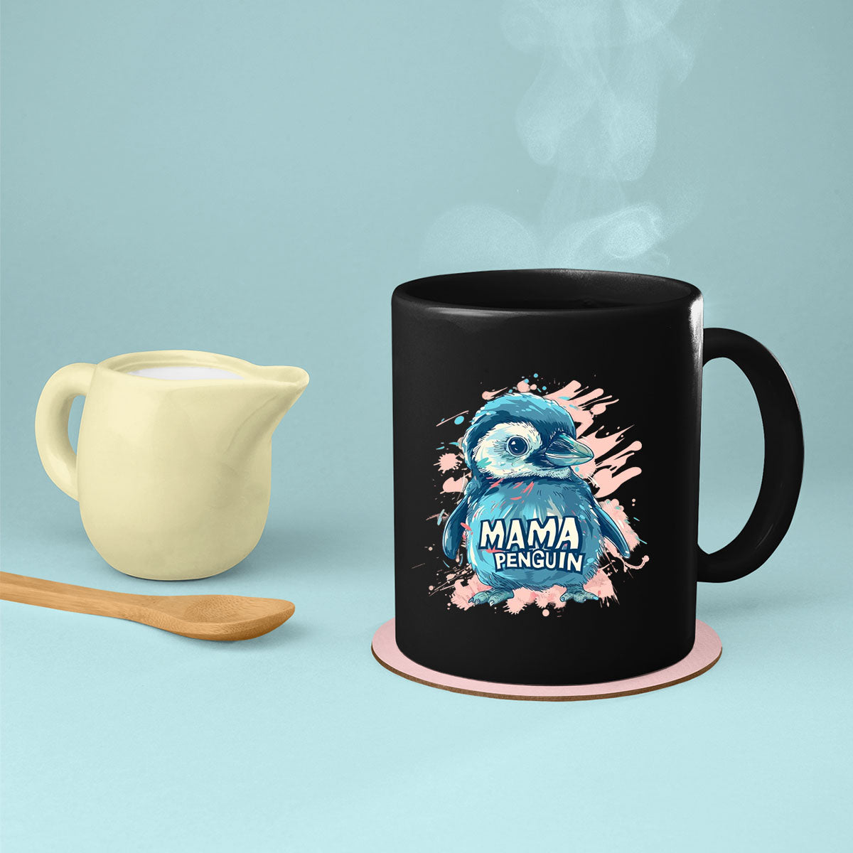 Mom Birthday Gift For Mom Gift, Mothers Day Gift From Daughter Son Kids, Mom Mug, Mom Coffee Mug, Mommy Funny Christmas Stick Personalized, Mama Penguin 01
