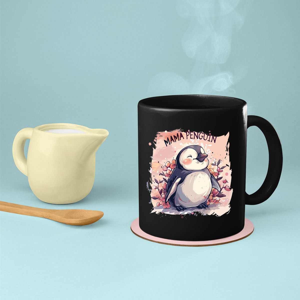 Mom Birthday Gift For Mom Gift, Mothers Day Gift From Daughter Son Kids, Mom Mug, Mom Coffee Mug, Mommy Funny Christmas Stick Personalized, Mama Penguin 01