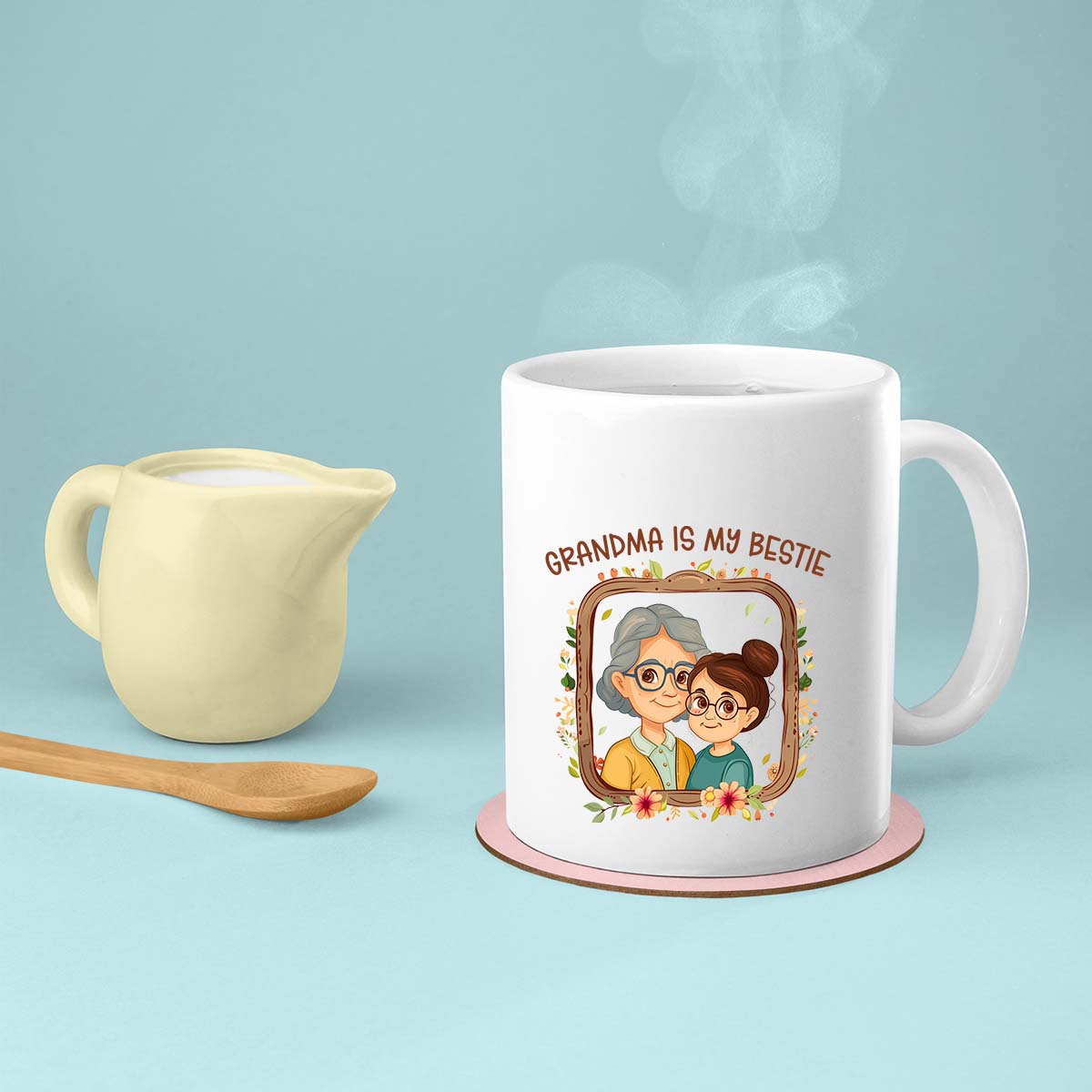Grandma Mug, Grandma Gift For Grandma Birthday Gift Personalized Grandma Coffee Cup, Mothers Day Gift From Granddaughter Grandson, Love Grandma