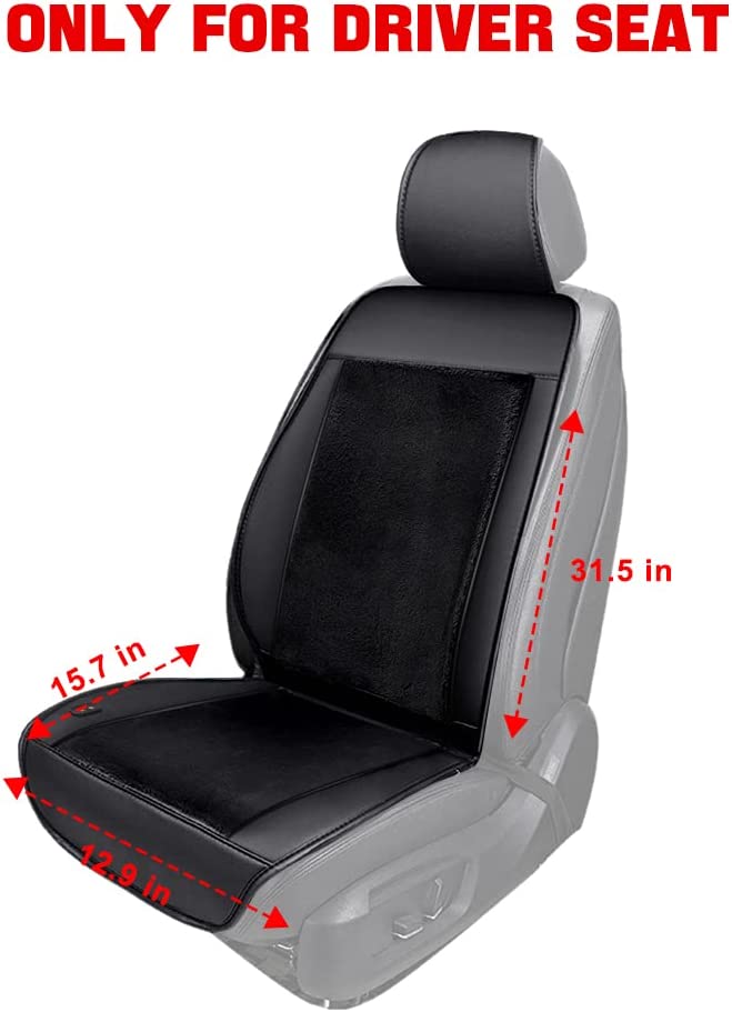 Seat Cushion, Warm Comfortable Seat Cover with Full Back Support, Universal Seat Cushion for Left Seat in Winter, Compatible with All Cars