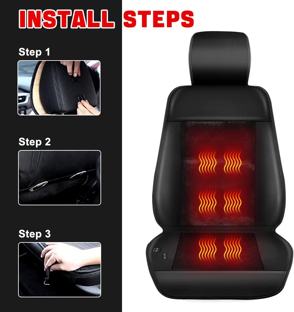 Seat Cushion, Warm Comfortable Seat Cover with Full Back Support, Universal Seat Cushion for Left Seat in Winter, Compatible with All Cars