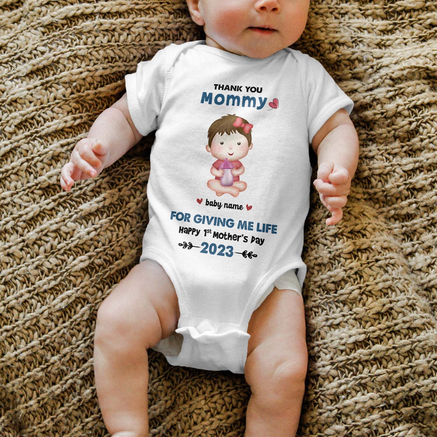 Personalized Custom Baby Name Thank You Mommy For Giving Me Life Happy Mother Day Gift For Mom Mommy Mother Day
