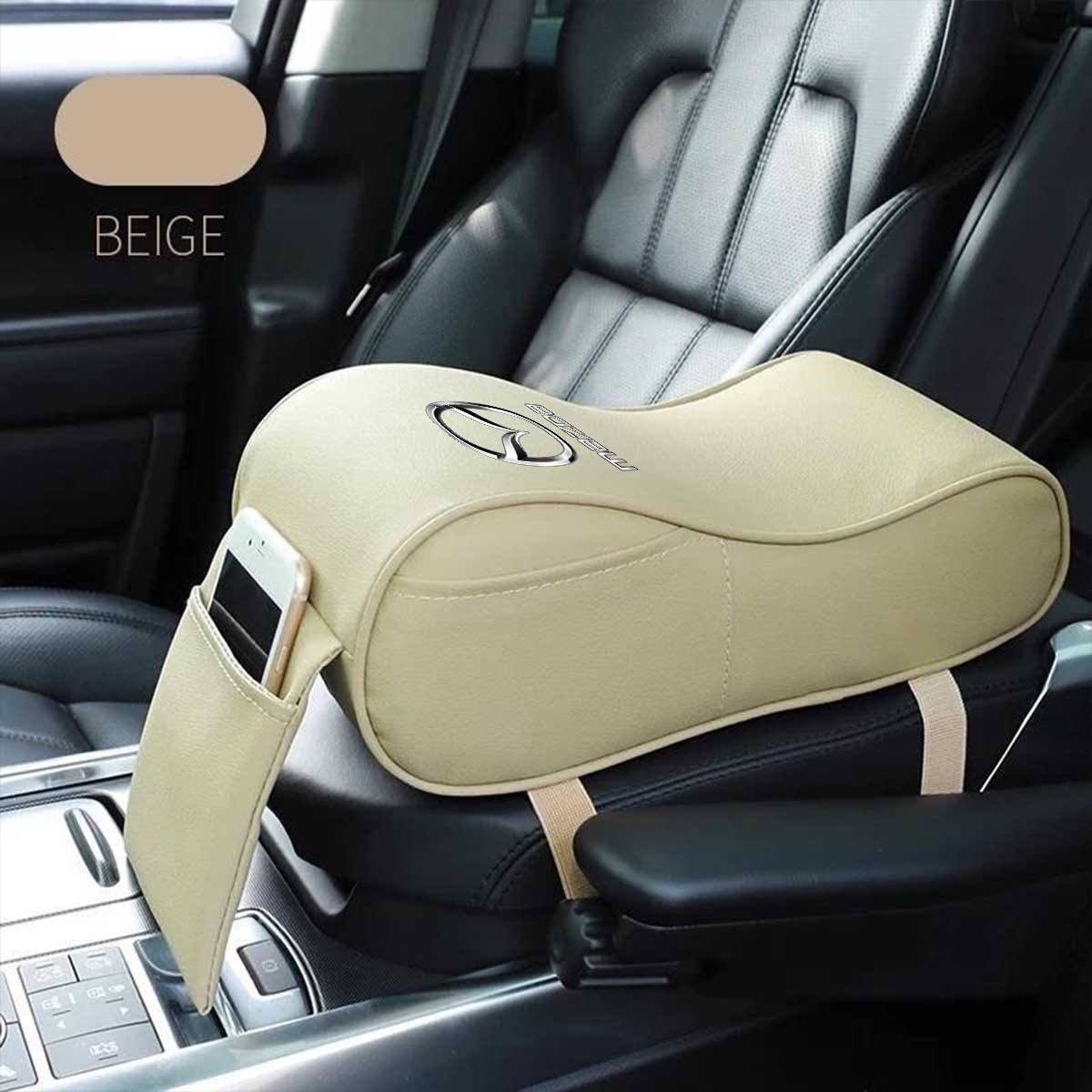 Center Console Armrest Pad Soft Memory Foam Pu Leather with Storage Pockets Seat Cushion, Custom fit for Car