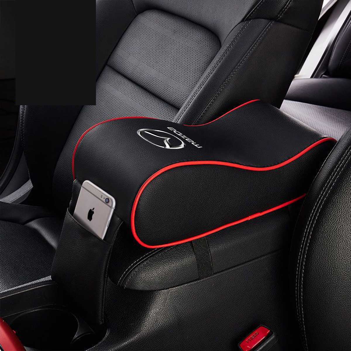 Center Console Armrest Pad Soft Memory Foam Pu Leather with Storage Pockets Seat Cushion, Custom fit for Car