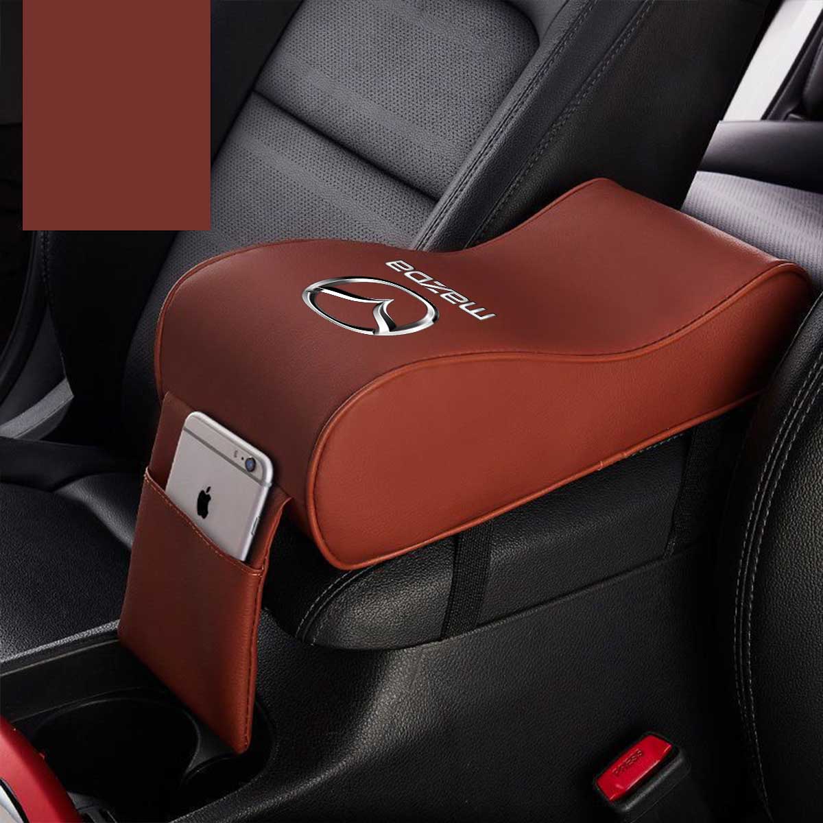 Center Console Armrest Pad Soft Memory Foam Pu Leather with Storage Pockets Seat Cushion, Custom fit for Car