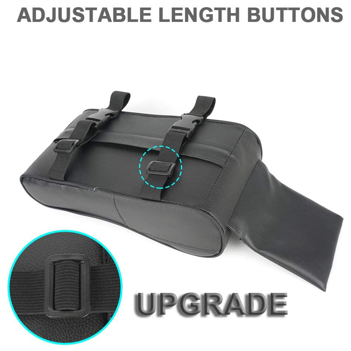 Center Console Armrest Pad Soft Memory Foam Pu Leather with Storage Pockets Seat Cushion, Custom fit for Car