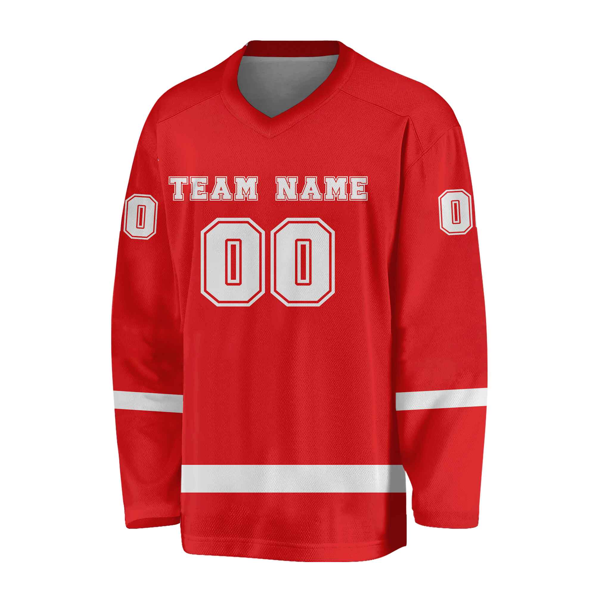 Custom Red-White Hockey Jersey