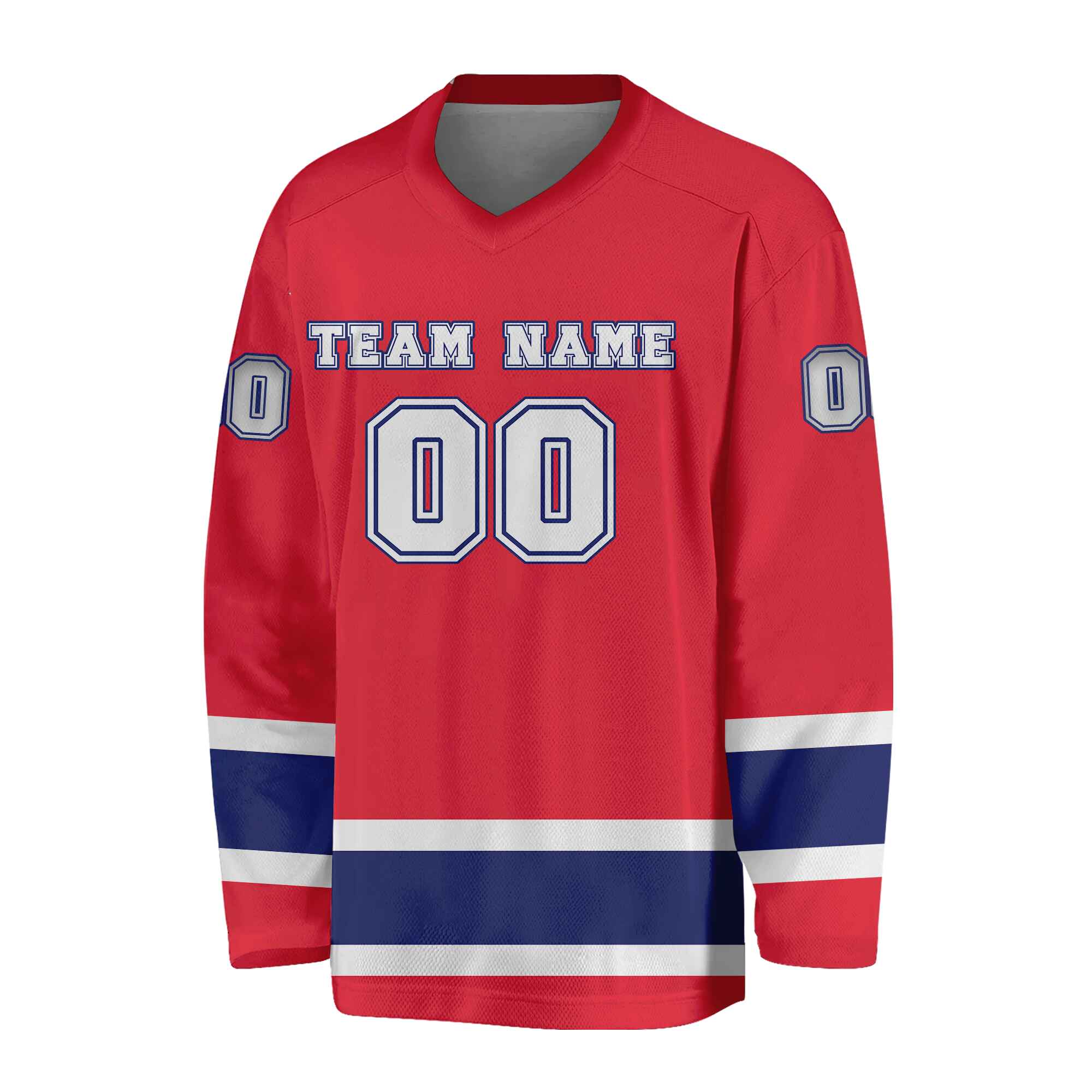 Custom Red White-Royal Hockey Jersey