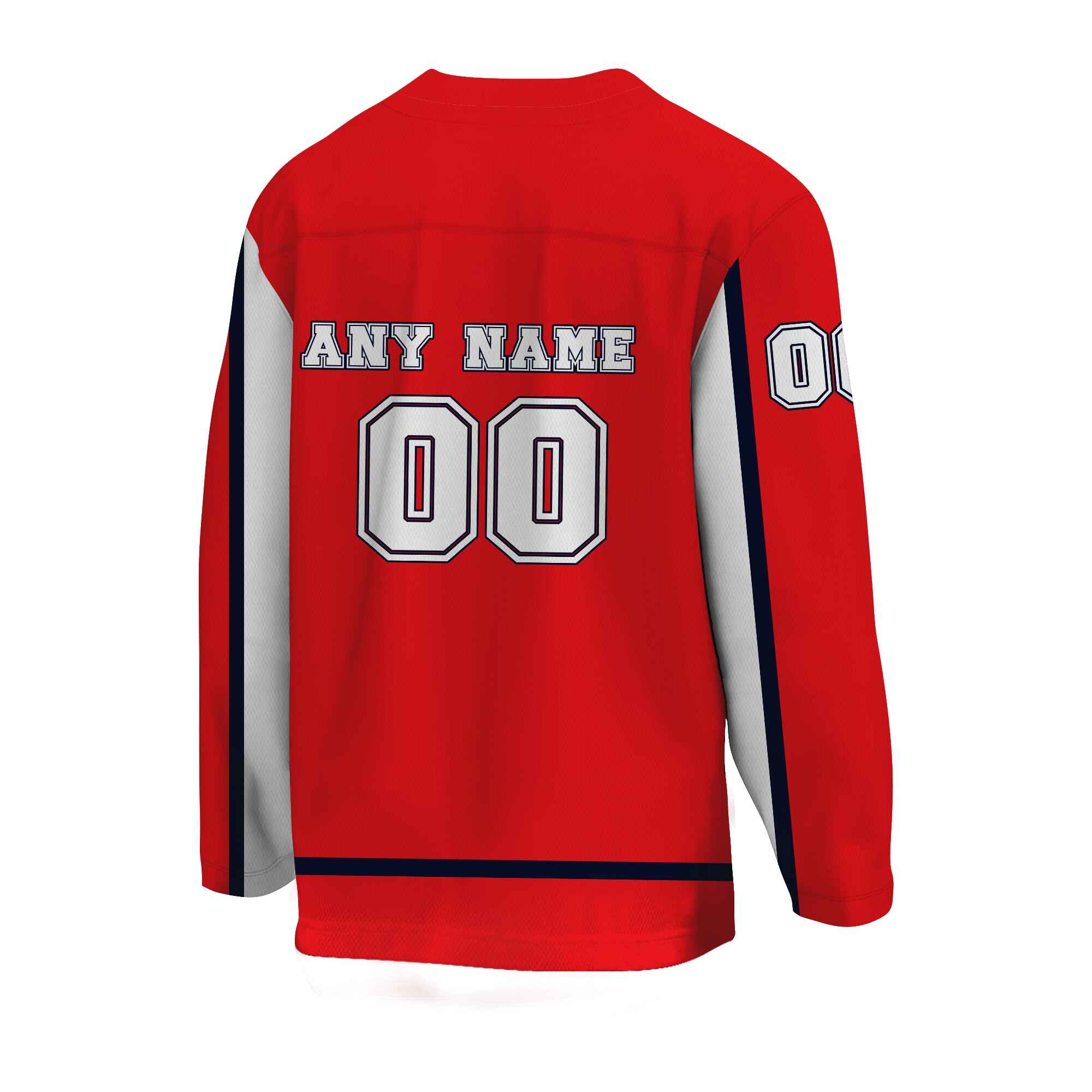 Custom Red-White Navy Hockey Jersey